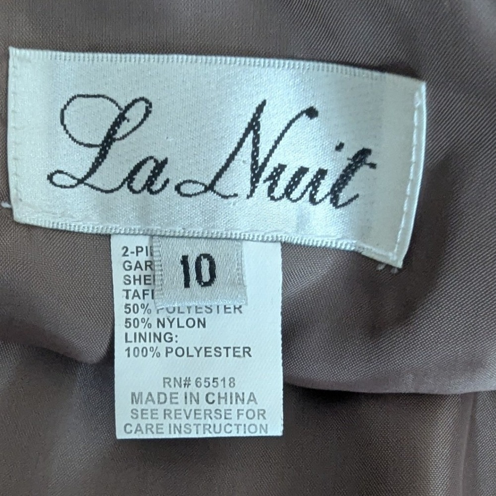 Brown Halter Mermaid Dress Gown Floral Embroidered Sz 10 Taffeta Wedding Guest - Picture 8 of 12